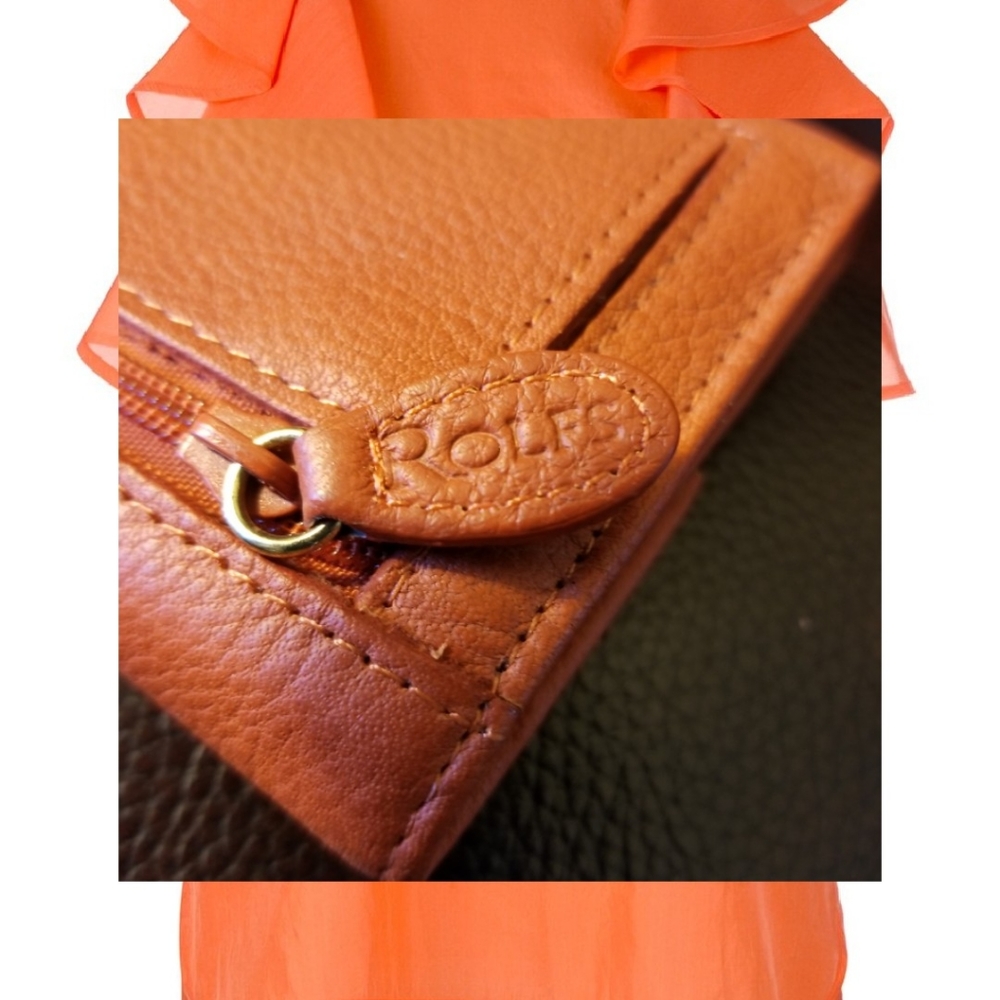 Orange 🍊 ROLES leather wallet 🧡 🆕 NEW